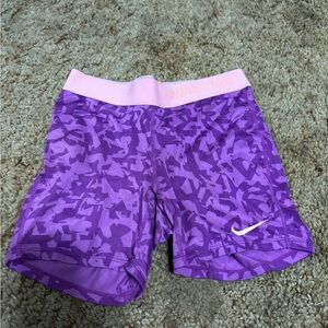 Nike Purple Camo Shorts with Pink Waistband